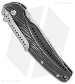 CRKT Ripple Liner Lock Knife Black Aluminum (3.125" Satin) K415KXP -SOG Store CRKT Ripple Liner Lock Knife Black Aluminum 3.125 Satin K415KXP BHQ 11407LS Side