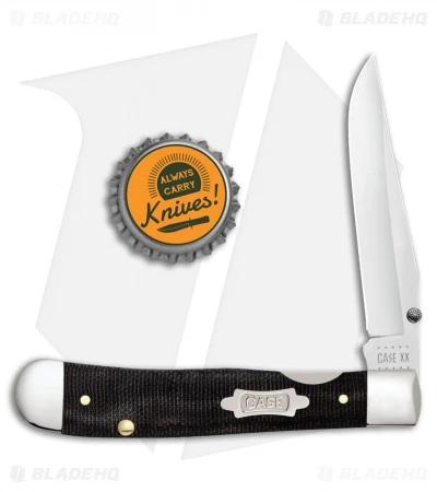 Case Kickstart TrapperLock A/O Knife Double Black Canvas Laminate (10154AC SS) 2 Case Kickstart TrapperLock A/O Knife Double Black Canvas Laminate (10154AC SS) - Image 2