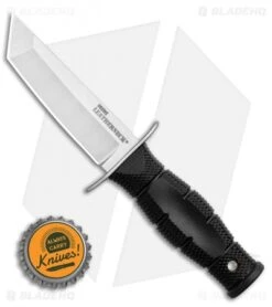 Cold Steel Mini Leatherneck Tanto Fixed Blade Knife (3.5" Satin) 39LSAA -SOG Store Cold Steel Mini Leatherneck Tanto Fixed Blade Knife 3.5 Stonewash 39LSAA BHQ 121216 LS Bottlecap