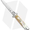 Frank B. 7.5" Italian Stiletto Automatic Knife Honey Horn (3.5" Polish Bayonet)