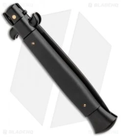 Frank B 9" Italian Stiletto Automatic Knife Black (3.8" Black Flat) -SOG Store Frank B 9in Italian Stiletto Auto Black Black Flat GX 32763 jr side