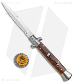 Frank B 9" Italian Stiletto Bayonet Knife Palisander Wood (4" Satin) -SOG Store Frank B 9in Italian Stiletto Palisander Wood Auto Polish Bayo BHQ 141099 jr bottlecap