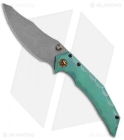SOG Store 3 Gavko Custom Snubnose Frame Lock Green Ti (3.6" Acid Stonewash)