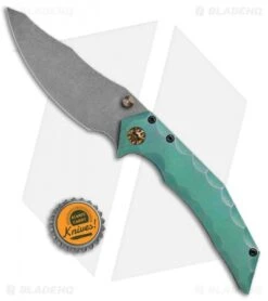 Gavko Custom Snubnose Frame Lock Green Ti (3.6" Acid Stonewash) -SOG Store Gavko Custom Snubnose FL Green Thrasher Acid SW BHQ 77352 jr bottlecap