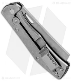 Gerber FlatIron Cleaver Frame Lock Knife Dark Gray Aluminum (3.5" Stonewash) -SOG Store Gerber FlatIron Cleaver FL Black Aluminum SW 30 001494 BHQ 81134 jr side
