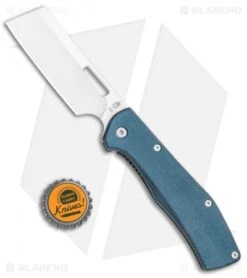 Gerber FlatIron Cleaver Frame Lock Knife Blue Micarta (3.5" Satin) 30-001789 -SOG Store Gerber Flatiron Cleaver FL Gray Micarta Satin 30 001789 BHQ 105497 jr bottlecap desaturated