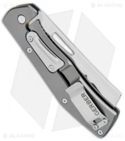 Gerber FlatIron Cleaver Frame Lock Knife Blue Micarta (3.5" Satin) 30-001789 -SOG Store Gerber Flatiron Cleaver FL Gray Micarta Satin 30 001789 BHQ 105497 jr side