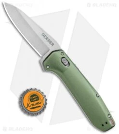 Gerber Highbrow Assisted Opening Knife Green Aluminum (3.3" SW) 30-001642 -SOG Store Gerber Highbrow Assisted Opening Green Aluminum Satin BHQ 105480 jr bottlecap