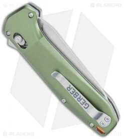 Gerber Highbrow Assisted Opening Knife Green Aluminum (3.3" SW) 30-001642 -SOG Store Gerber Highbrow Assisted Opening Green Aluminum Satin BHQ 105480 jr side