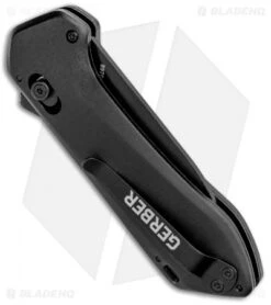 Gerber Highbrow Compact A/O Spring Assisted Knife Black (2.8" Onyx Serr) -SOG Store Gerber Highbrow Compact A O SA Black Onyx Serr 30 001525N BHQ 94155 jr side