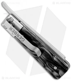 Gerber Jukebox Front Flipper Liner Lock Knife Black Marble (2.75" Satin) -SOG Store Gerber Jukebox FF LL Black Acrylic Satin 30 001695 BHQ 94210 jr side