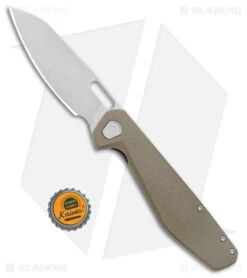Gerber Slimsada Frame Lock Knife Olive Micarta (3.45" Stonewash) -SOG Store Gerber Slimsada Frame Lock Folding Knife Olive Micarta Stonewash BHQ 176978 KC bottlecap 2