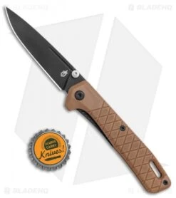 Gerber Zilch Linerlock Knife Coyote Brown FRN (3.1" Black) 30-001880 -SOG Store Gerber Zilch LL Coyote GFN Black BHQ 120836 jr bottlecap