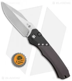 Heretic Knives Wraith Automatic Knife CF/Gray Aluminum (3.6" Stonewash) -SOG Store Heretic Knives Auto Wraith CF Gray Alum SW H000 2A GRAY BHQ 87868 jr bottlecap