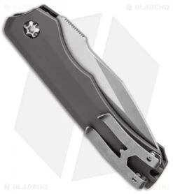 Heretic Knives Wraith Automatic Knife CF/Gray Aluminum (3.6" Stonewash) -SOG Store Heretic Knives Auto Wraith CF Gray Alum SW H000 2A GRAY BHQ 87868 jr side