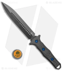 Heretic Knives Nephilim Fixed Blade Knife CF/Blue Ti (6.5" Black) -SOG Store Heretic Knives Nephilim Fixed Blade Black CF Blue Ti HW DLC BHQ 140953 jr bottlecap