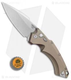 Hogue Knives EX-A05 Spear Point Automatic Knife FDE (4" Stonewash) 34514 -SOG Store Hogue Auto FDE Spear Point plain BHQ 80667 er bottlecap