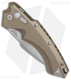 Hogue Knives EX-A05 Spear Point Automatic Knife FDE (4" Stonewash) 34514 -SOG Store Hogue Auto FDE Spear Point plain BHQ 80667 er spine