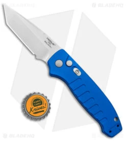 Hogue Ballista Tanto Automatic Knife Matte Blue (3.5" Tumbled) 64123 -SOG Store Hogue Ballista Auto Matte Blue Tanto Tumbled BHQ 140238 jr bottlecap