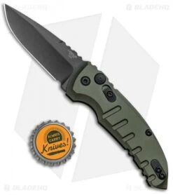 Hogue Knives A01 Microswitch Automatic Knife OD Green (2.6" Black) 24111 -SOG Store Hogue Knives A01 Microswitch Auto OD Green Black 24111 BHQ 95382 jr bottlecap