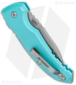 Hogue Knives A01 Microswitch Wharncliffe Automatic Knife Aqua (2.6" SW) 24103 -SOG Store Hogue Knives A01 Microswitch Wharncliffe Auto Aqua SW 24103 BHQ 92702 jr side