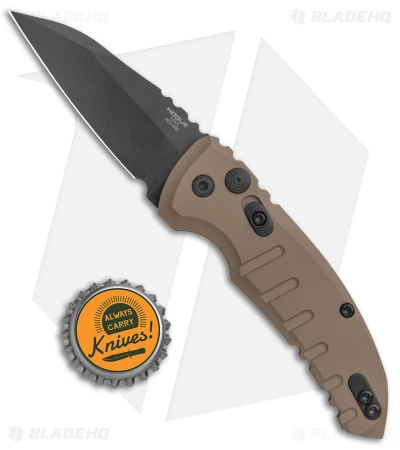 Hogue Knives A01 Microswitch Wharncliffe Automatic Knife FDE (2.6" Black) 4 Hogue Knives A01 Microswitch Wharncliffe Automatic Knife FDE (2.6" Black) - Image 4