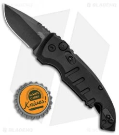 Hogue Knives CA Legal A01 Microswitch Automatic Knife Black (1.8" Black) -SOG Store Hogue Knives CA Legal A01 Microswitch Auto Black Bottle Opener Black 24126 BHQ 92700 jr bottlecap
