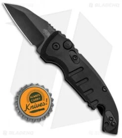 Hogue Knives CA Legal A01 Microswitch Wharncliffe Automatic Knife (1.8" Black) -SOG Store Hogue Knives CA Legal A01 Microswitch Wharncliffe Auto Black Bottle Opener Black 24146 BHQ 92701 jr bottlecap