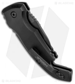 Hogue Knives CA Legal A01 Microswitch Wharncliffe Automatic Knife (1.8" Black) -SOG Store Hogue Knives CA Legal A01 Microswitch Wharncliffe Auto Black Bottle Opener Black 24146 BHQ 92701 jr side