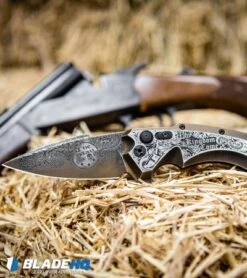 Hogue Knives/Outlaw Ordnance/Manspot X5 Automatic Knife (4" Bronze) Exclusive -SOG Store Hogue Knives X5 Spear Point Flipper Knife Bronze Manspot Exclusive BHQ 105684 kp hay web