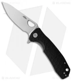Honey Badger Knives Large Leaf Flipper Black FRN (3.6" Satin)