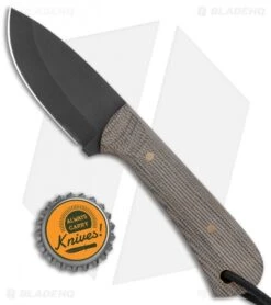 JRs Knives Junior Fixed Blade Knife Fuller Natural Micarta (2.25" Black) -SOG Store JRS Knives Junior Fixed Blade Fuller Natural Micarta Black BHQ 139466 jr bottlecap
