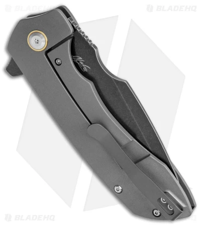 Kansept Entity Frame Lock Knife Drop Point Gray Titanium (3.5" Black SW S35VN) 3 Kansept Entity Frame Lock Knife Drop Point Gray Titanium (3.5" Black SW S35VN) - Image 3