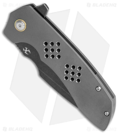 Kansept Entity Frame Lock Knife Drop Point Gray Titanium (3.5" Black SW S35VN) 2 Kansept Entity Frame Lock Knife Drop Point Gray Titanium (3.5" Black SW S35VN) - Image 2