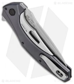 Kershaw Bareknuckle Sub Frame Lock Knife Gray Al (3.5" Stonewash) 7777 -SOG Store Kershaw Bareknuckle Sub FL Gray Aluminum SW 7777 BHQ 80586 jr side 2