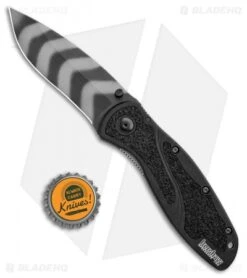 Kershaw Blur Assisted Opening Knife Black (3.375" Tiger Stripe) 1670OLKTSX -SOG Store Kershaw Blur Assisted Opening Black Tiger Stripe KS1670BLKTS BHQ 100766 jr bottlecap