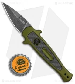 Kershaw Launch 12 CA Legal Stiletto Automatic Knife OD Green (1.9" Black SW) -SOG Store Kershaw Launch 12 Call Legal Stiletto Auto OD Green KER7130OLBW BHQ 114625 jr bottlecap