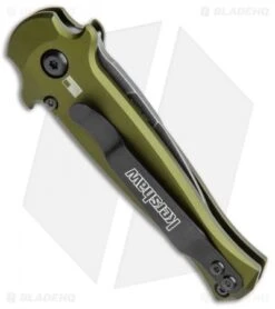 Kershaw Launch 12 CA Legal Stiletto Automatic Knife OD Green (1.9" Black SW) -SOG Store Kershaw Launch 12 Call Legal Stiletto Auto OD Green KER7130OLBW BHQ 114625 jr side