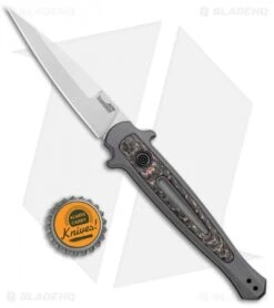 Kershaw Launch 8 Stiletto Automatic Knife Fat Carbon Snake (3.5" Stonewash) -SOG Store Kershaw Launch 8 Stiletto Auto Fat Carbon Snake SW BHQ 99988 jr bottlecap