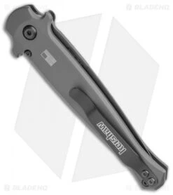 Kershaw Launch 8 Stiletto Automatic Knife Gray/CF (3.5" Black) -SOG Store Kershaw Launch 8 Stiletto Auto Gray CF Black BHQ 111461 jr side