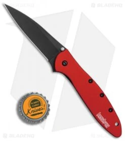 Kershaw Leek Assisted Opening Knife Red (3" Black) 1660RDBLK -SOG Store Kershaw Leek Red black BHQ 77344 er bottlecap