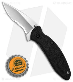 Kershaw Scallion Assisted Opening Knife Black GFN (2.25" Bead Blast Serr) 1620ST -SOG Store Kershaw Scallion Assisted Opening Knife Black GFN 2in Bead Blast Serr BHQ 6782 td size