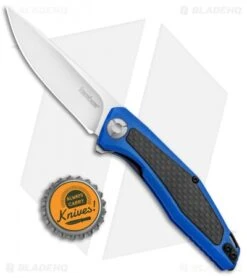 Kershaw Sinkevich Atmos Liner Lock Knife Blue G-10/Carbon Fiber (3" Satin) -SOG Store Kershaw Sinkevich Atomost LL Blue G 10 CF Satin KS4037BLU BHQ 90130 jr bottlecap