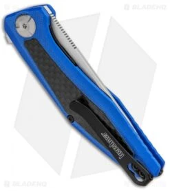 Kershaw Sinkevich Atmos Liner Lock Knife Blue G-10/Carbon Fiber (3" Satin) -SOG Store Kershaw Sinkevich Atomost LL Blue G 10 CF Satin KS4037BLU BHQ 90130 jr side