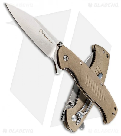 Kilimanjaro Morsa Flipper Folding Knife Tan G-10 (3.25" Satin) 910027 2 Kilimanjaro Morsa Flipper Folding Knife Tan G-10 (3.25" Satin) 910027 - Image 2
