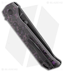 Kizer Begleiter2 Azo Button Lock Knife Purple/Black Fat Carbon (3.4" Black) -SOG Store Kizer Begleiter 2 button Lock Fat Carbon Purple Satin Black BHQ 178235 jr side