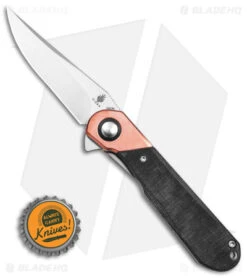 Kizer Vanguard Comet Liner Lock Knife Copper/Black Micarta (2.9" Satin) -SOG Store Kizer Coment Vanguard LLK Copper Micarta 2in Satin BHQ 156410 td size