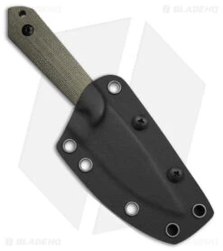 Kizer Maverick Customs Harpoon Fixed Blade Knife Green Micarta (3.75" Black) 10V -SOG Store Kizer Maverick Customs Harpoon FBK Green Micarta 3in Black BHQ 180913 td side