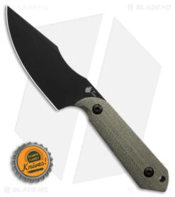 Kizer Maverick Customs Harpoon Fixed Blade Knife Green Micarta (3.75" Black) 10V -SOG Store Kizer Maverick Customs Harpoon FBK Green Micarta 3in Black BHQ 180913 td size