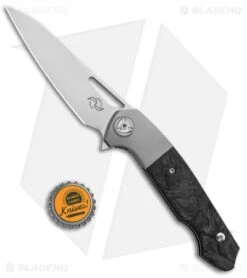 Liong Mah Design Eraser Frame Lock Flipper Marble CF Titanium (4" Satin M390) -SOG Store Liong Mah Design Eraser FL Flipper Marble CF Ti Satin BHQ 88663 jr bottlecap